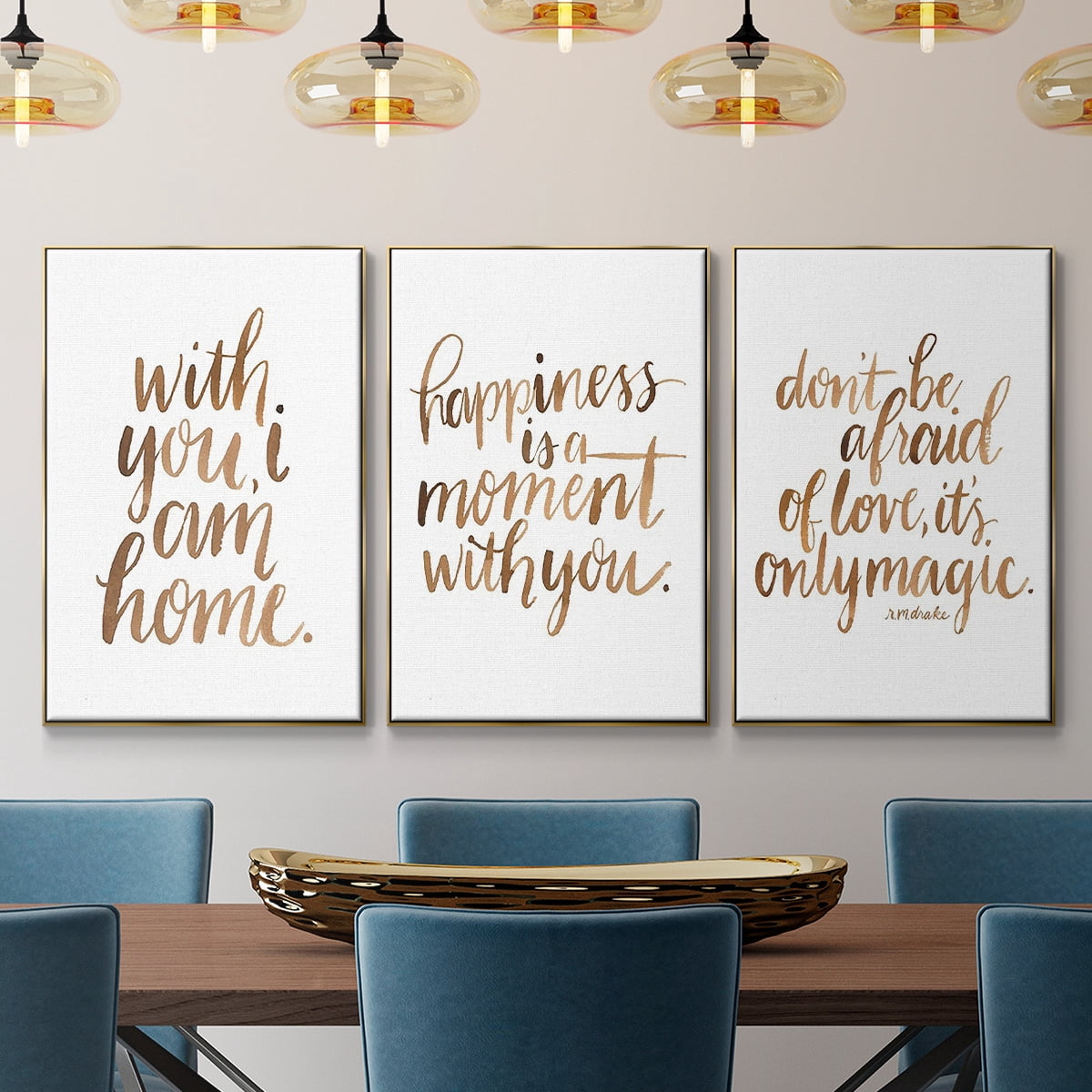 Loving You I - Framed Premium Gallery Wrapped Canvas L Frame 3 Piece Set - Ready to Hang