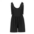 thumbnail image 4 of Maean Women's Summer Casual Jumpsuits Crew Neck Sleeveless Wide Leg Loose Rompers Comfy Shorts with Pockets, 4 of 7