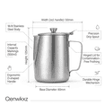 thumbnail image 2 of Milk Frothing Jug with Lid, Stainless Steel, 33.8 oz Espresso Steaming Pitcher for Latte Art, 2 of 9