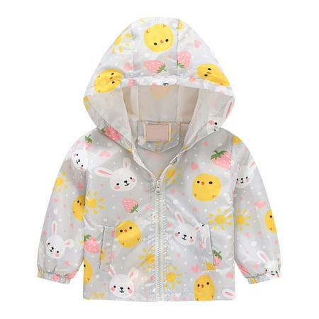 

Womail Winter Clearance 2022! Kids Toddler Girl Boy Cute Cartoon Pattern Windbreaker Hooded Zip Windproof Jacket Outerwear Fall Winter Warm Cotton Clothes Thick Coat