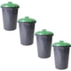 thumbnail image 1 of Bote para Basura para El hogar RecyX 4 Pzs 50lts 51.7x81.5cm Polietileno Color Gris Tapa Verde., 1 of 2