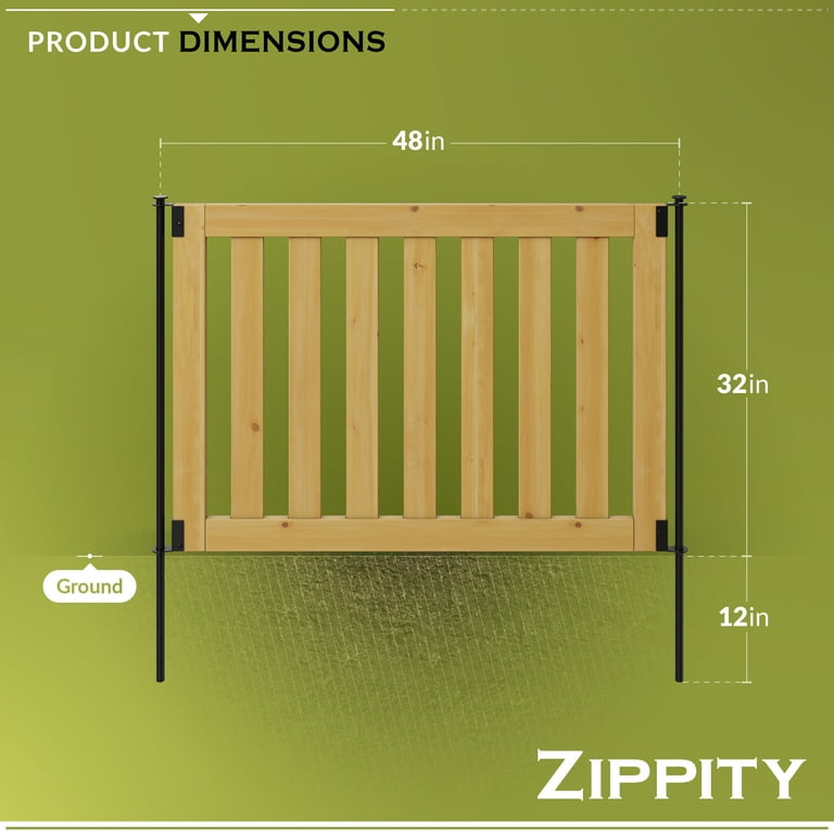 Zippity Outdoor Products ZP19075 Newberry Wood Fence 48” W x 32” H