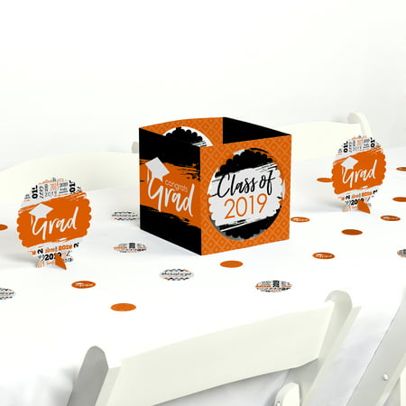 Orange Grad - Best is Yet to Come - Orange 2019 Graduation Party Centerpiece & Table Decoration