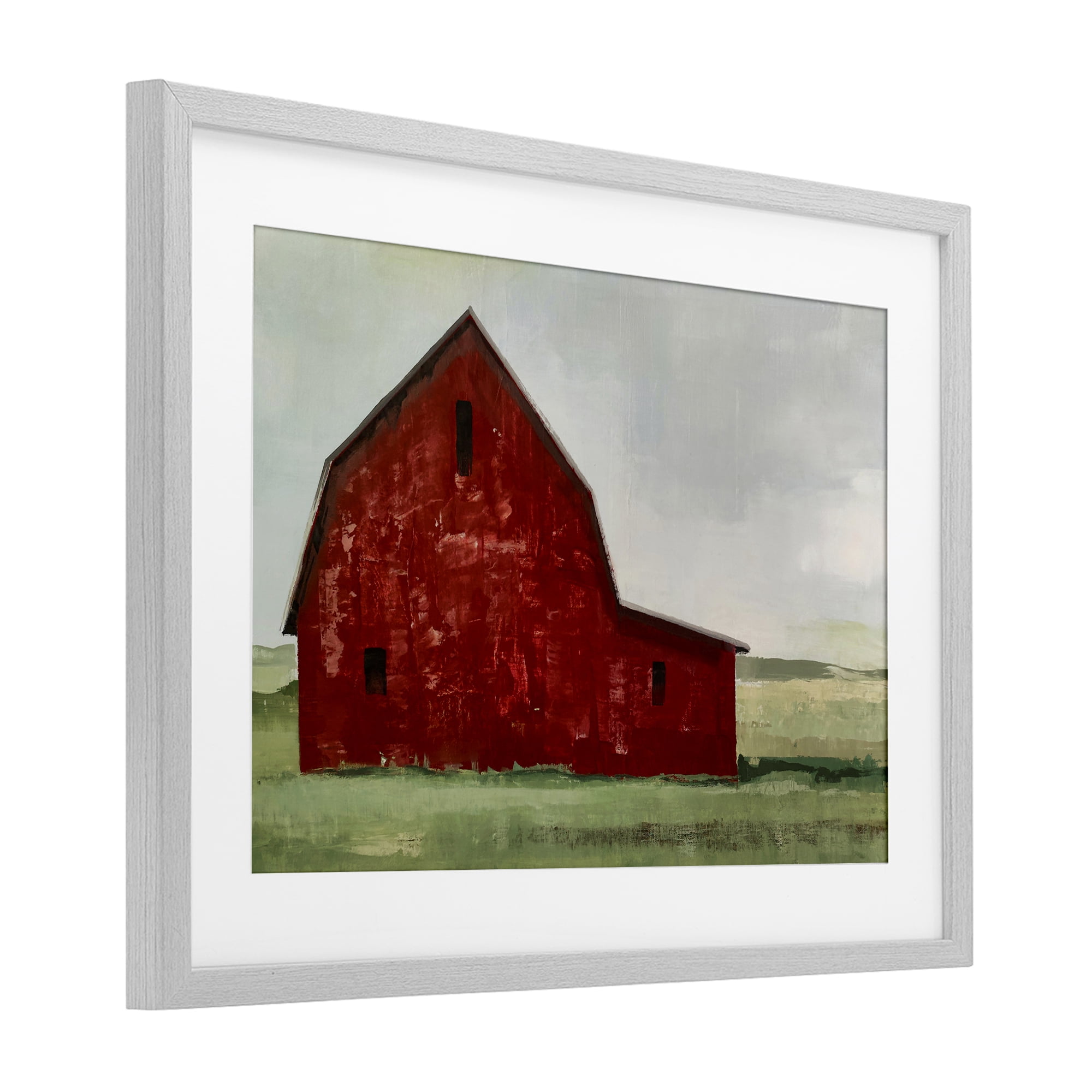 Stupell Industries Red Weathered & Wise Barn Gray Framed Print Under Glass, design by Max Maxx