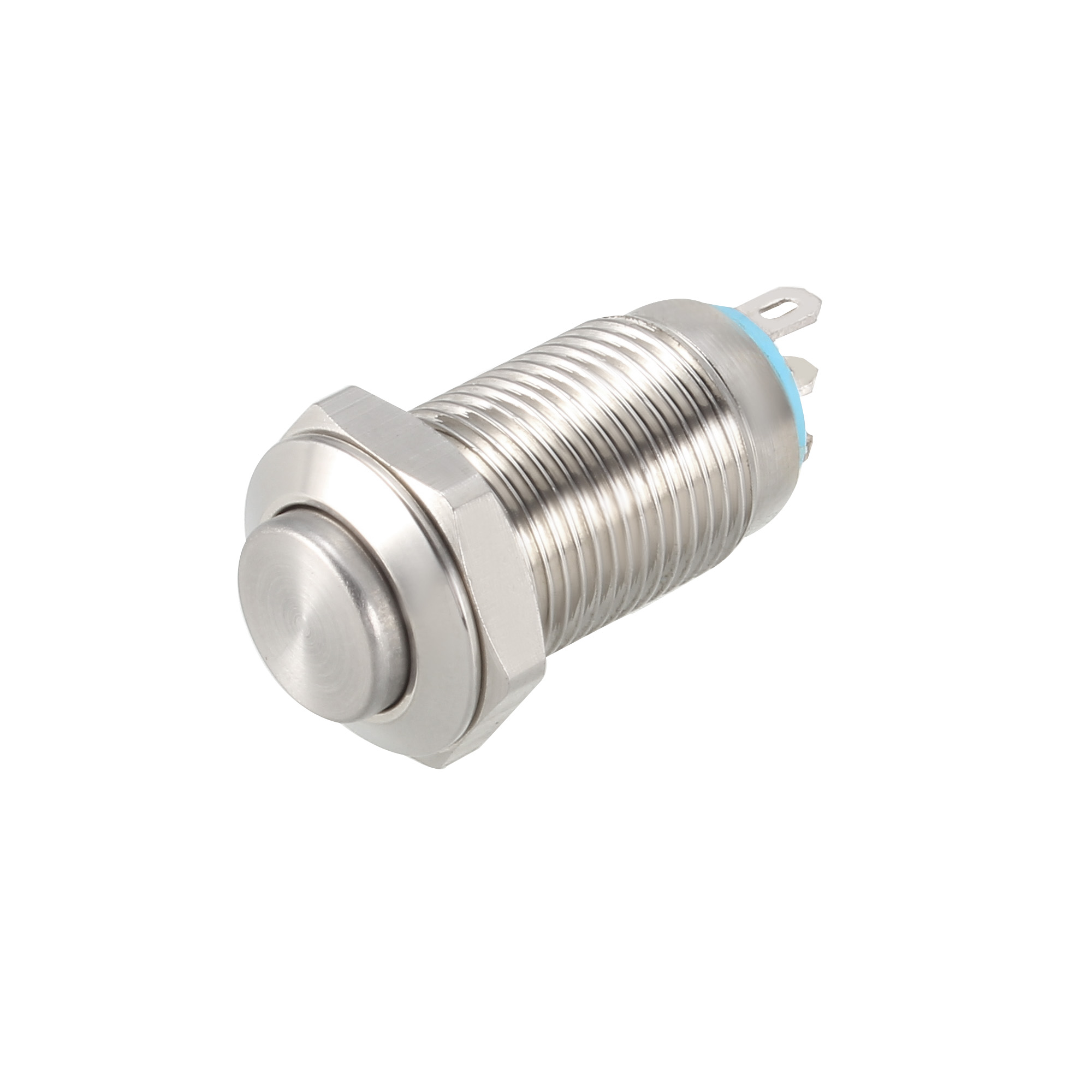 Latching Metal Push Button Switch 10mm Mounting Dia 1NO 1NC COM DC 30V