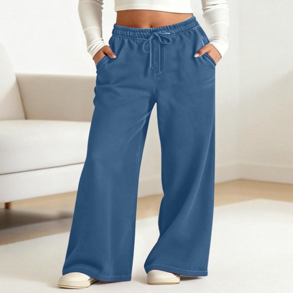 High Waist Wide Leg Jeans For Girls Stretchy Drawstring Waistband Loose Straight Denim Pants With Pockets Comfortable Casual Trousers Tween Kids Summer Soft Comfy Cute Teen Basic Pants