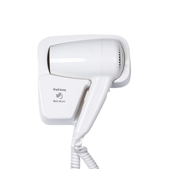 1 Pcs Hotel Wall Mounted Hair Dryer,Professional Household Blow Dryer,White Bathroom Hairdryer with Stand Rack,Fast Drying，Perfect Gifts,for Salon Restroom By HXRH