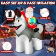 thumbnail image 4 of 8×7FT Christmas inflatables Santa Riding Husky Dog, Giant Christmas Decoration Outdoor Built-in Bright LEDs Blow Up Yard Decoration Blowups for Holiday Party Xmas New Year, 4 of 6