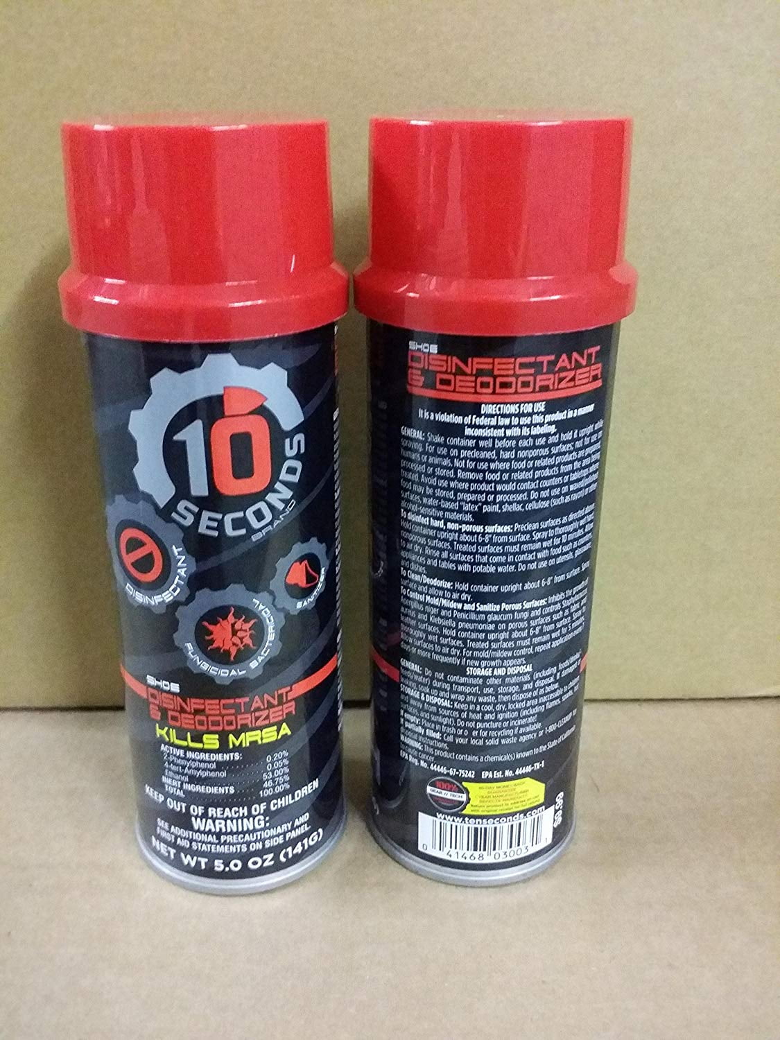 10 seconds shoe disinfectant and deodorizer