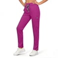 thumbnail image 2 of felwors Women's Scrub Pants High Waist Elastic Drawstring Work Trousers with Pockets Side Zipper Casual Wear（Hot Pink， S）, 2 of 5
