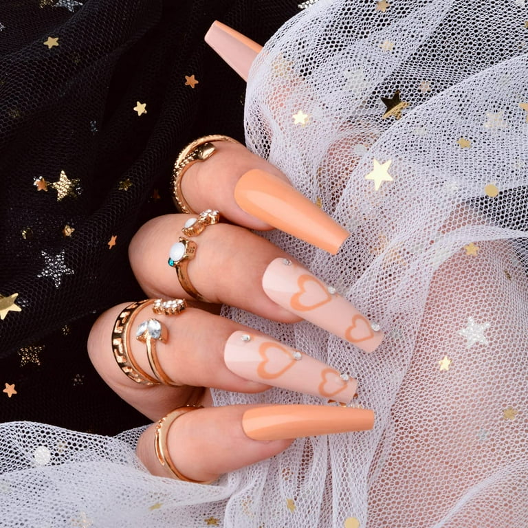 Louis Vuitton Inspired Press On Nails  Long square acrylic nails, Acrylic  nails coffin short, Long acrylic nails