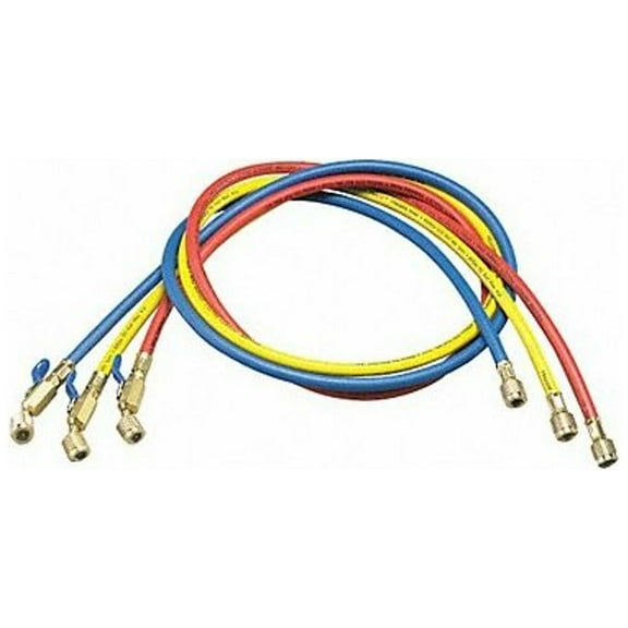 Yellow Jacket Hose, 13 in L, Blue/Red/Yellow, 800 psi 29983