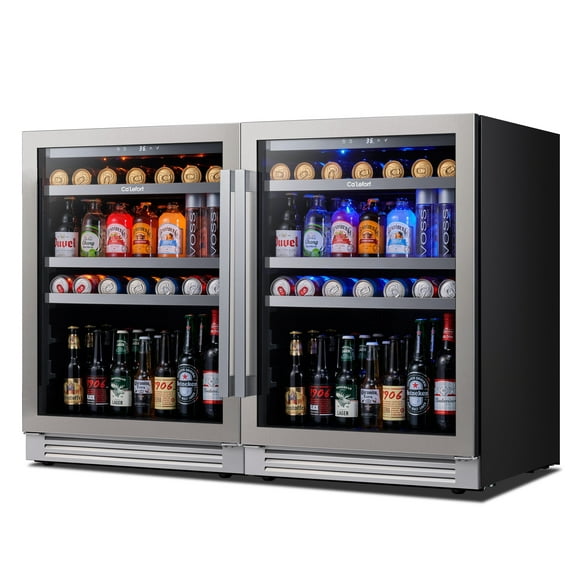 Ca'Lefort Beverage Refrigerator,360 Cans Beverage Fridge Cooler,Freestanding & Built-in with Stainless Steel frame for Kitchen Office