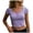 Light Purple, variant on Paguaki Womens Tops See Slim Fit Short Sleeve Low Cut Tee Cropped Summer T Shirts