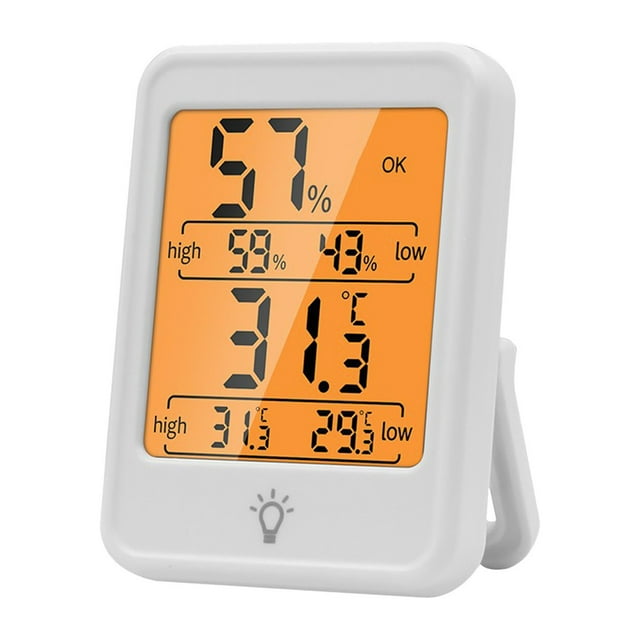 Compteur Électronique de Température et d'Humidité pour la Maison, Température Intérieure, Température pour Bébé, Température de Pièce avec Rétroéclairage, Instrument de Température Sèche et Humide
