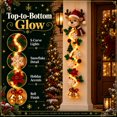 thumbnail image 4 of 47"Glowing Christmas Door Hanger, Lighted Christmas Door Hanger, Rustic Quilted Fabric Wreath, Merrycascade Light-Up Christmas Decoration, 7 Festive Light Designs, Vertical Display (Reindeer), 4 of 7