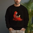 thumbnail image 4 of Men's 330g 100% Cotton Dropped Shoulder Crew Neck Sweatshirt-Red Skeleton, 4 of 15