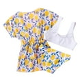 thumbnail image 3 of Yuanyu Girls 3PC Swimwear Tankini Set Kids Bathing Suit Halter Top +Bottoms + Smock, 3 of 6