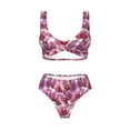 thumbnail image 4 of Rocae Orchids Flowers for Bikini Set for Women Two Piece Sexy High Swimsuits Split Crossover Bikini Medium, 4 of 9