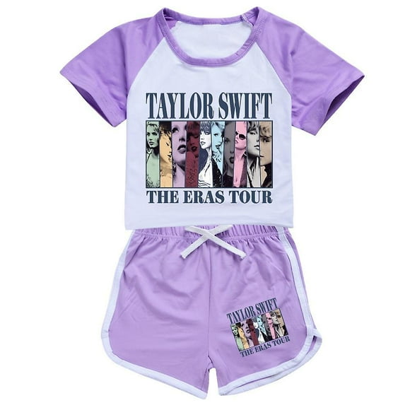 11-16 Years Kids Boys Girls Taylor Swift The Eras Tour Short Tracksuit T-shirt Shorts Top Pants Pajamas Set Loungewear Swiftie Fans Gifts