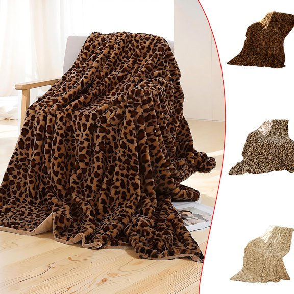 1*Leopard Print Blanket Ukeler Leopard Throw Blanket 50'''' 480 Gsm Double Faux Blankets and Throws for Bed Sofa Travel and Camping Cozy Plush Blanket Print Blank Blanket