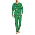 thumbnail image 3 of Renewold Family Matching Christmas Pajamas Soft Green Top & Pants Set of 2 Holiday Vacation Colorful Lights Indoor Jogger Walking Pullover Outfits for Men Size 5XL, 3 of 5