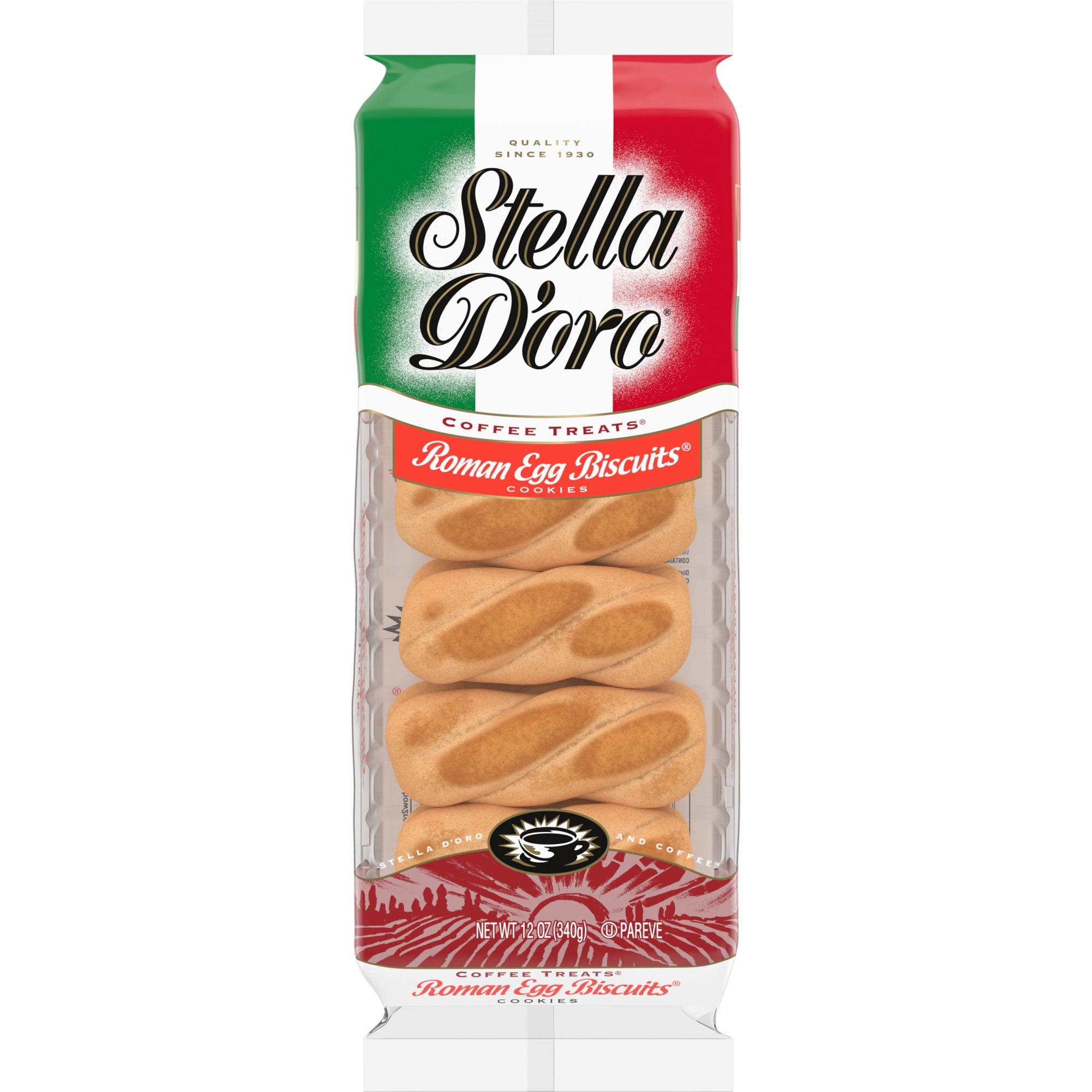 (4 pack) Stella D'oro Cookies, Roman Egg Biscuits, 12 oz