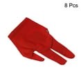 thumbnail image 3 of 3 Fingers Left/Right Hand Pool Gloves Snooker Billiard Pool Cue Glove, Red 8 Pack, 3 of 5