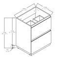 thumbnail image 2 of 24" Freestanding Bathroom Vanity - Double Drawer Engineered Wood Alluring Feature With Captivating Appeal, 2 of 6