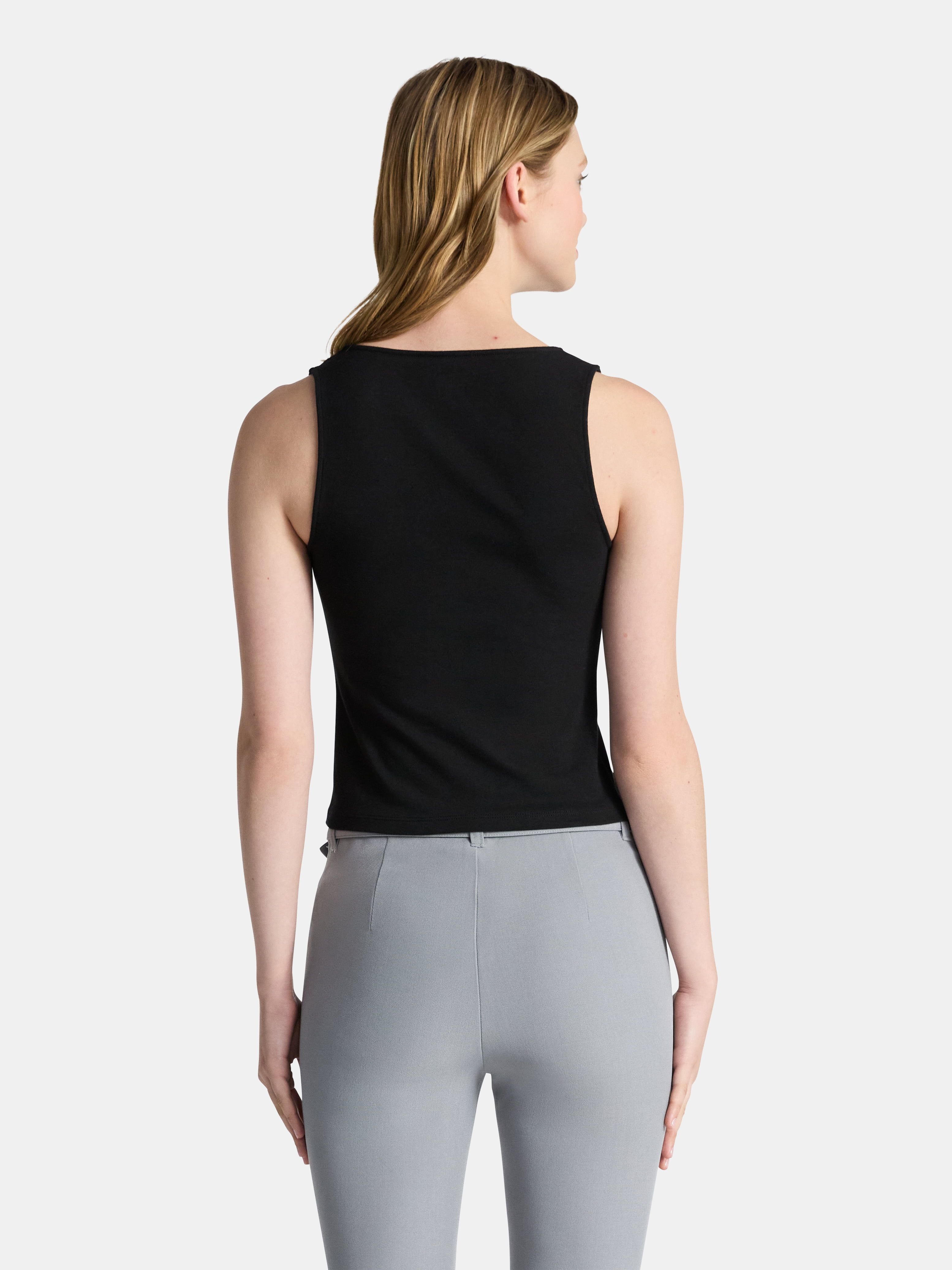 No Boundaries Plunge Neckline Tank Top, Women’s