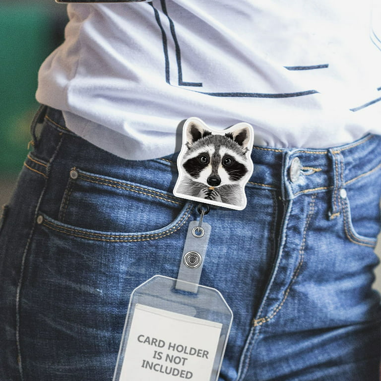 Wirester Animal Design Key Card Holder Belt Clip Reel ID Badge Retractable, Black Tan German Shepherd Dog