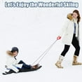 thumbnail image 4 of Costway Folding Kids Metal Snow Sled Frost-Resistant Pull Rope Snow Slider Leather Seat, 4 of 10