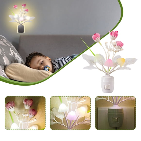 NARABB Clearance Color Changing Plug-in LED Flower Dream Lights For Children's Rooms, Bedrooms, Nurseries, Lounges, Hallways And Staircases