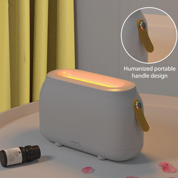 Humidificador de aire de llama, humidificadores de aromaterapia de 180ML, luz nocturna para el dormitorio del hogar