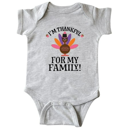 

Inktastic Thanksgiving Girl Turkey Thankful For Family Gift Baby Girl Bodysuit