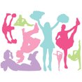 thumbnail image 2 of Colorful Cheerleader Silhouettes Wall Decal Sticker Set by Wallmonkeys Peel and Stick Graphics (48 in W x 32 in H) WM115570, 2 of 4