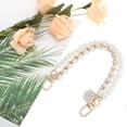 thumbnail image 4 of Unique Bargains 1 Pc Durable Camellia Faux Pearl Bag Extender Chain White Zinc Alloy, 4 of 5