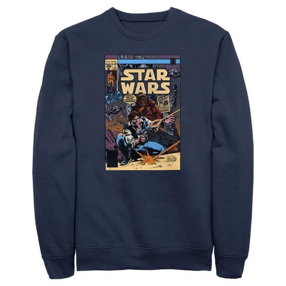 Men's Star Wars: A New Hope Chewbacca and Han Solo Comic Book Cover  Sweatshirt
