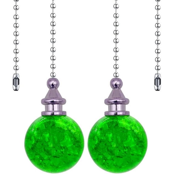 Crystal Ceiling Fan Pull Chain, 2Pcs 21 Inches Decorative Fan String Pulls Pendant Extension, 3mm Diameter Beaded Fan Pull Chains Extender Ornament with Connector