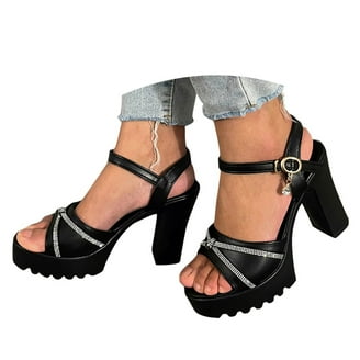 adviicd Running Shoes Womens High Heel Comfort High Heels Block