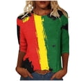 thumbnail image 2 of Jjayotai Tops for Women, Plus Size 3/4 Sleeve 2025 T Shirt, Black History Month Casual Loose Crew Neck Womens Blouses Multicolor S, 2 of 5