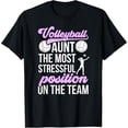 thumbnail image 2 of 100% Cotton Unisex Funny Volleyball Aunt Of A Volleyball Player Aunt T-Shirt, 2 of 5