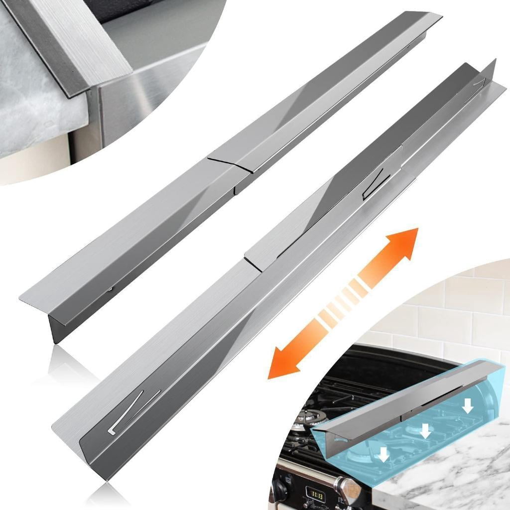 2pcs Stainless Steel Stove Gaps Cover Set Heat Resistant Oven Side Gaps Fillers
