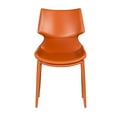 thumbnail image 2 of Benjara Curved Seat Leather Upholstered Dining Chair, Set of 2, Orange, 2 of 5