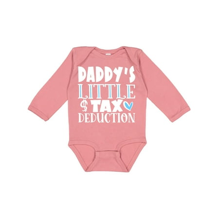 

Inktastic Daddy s Little Tax Deduction Blue Hearts Gift Baby Boy or Baby Girl Long Sleeve Bodysuit