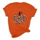 thumbnail image 1 of Camisa de calabaza para mujer, camisetas gráficas de leopardo a cuadros para mujer, divertida y bonita camisa de manga corta para otoño, camisetas de regalo de Acción de Gracias Pompotops  hfajkhk123945, 1 of 9