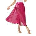 thumbnail image 2 of Kaerm Women Sheer Ballet Wrap Skirts Solid Color Flowy Skirts Lace-up Apron Dance Skirts Hot Pink One Size, 2 of 6