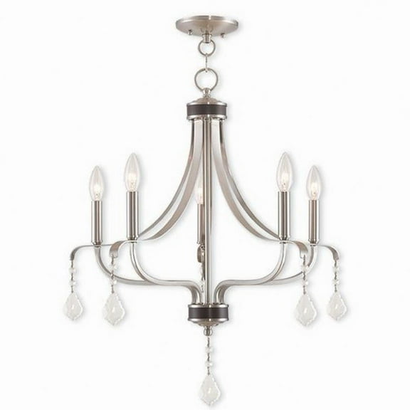 Traditional Five Light Chandelier-Brushed Nickel Finish Bailey Street Home 218-Bel-2120564