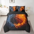 thumbnail image 3 of Manfei Boys Basketball Lover 7pcs Bedding Comforter Set, Modern Sport Player Queen Bedding Sets, Modern Ball Game Reversible Queen Sheet Sets, Microfiber Bedroom Decor, 3 of 8