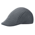thumbnail image 2 of BadPiggies Men's Newsboy Cap Adjustable Beret Cap Mesh Elastic Driving Hat Ivy Cabbie Flat Cap (Gray), 2 of 9